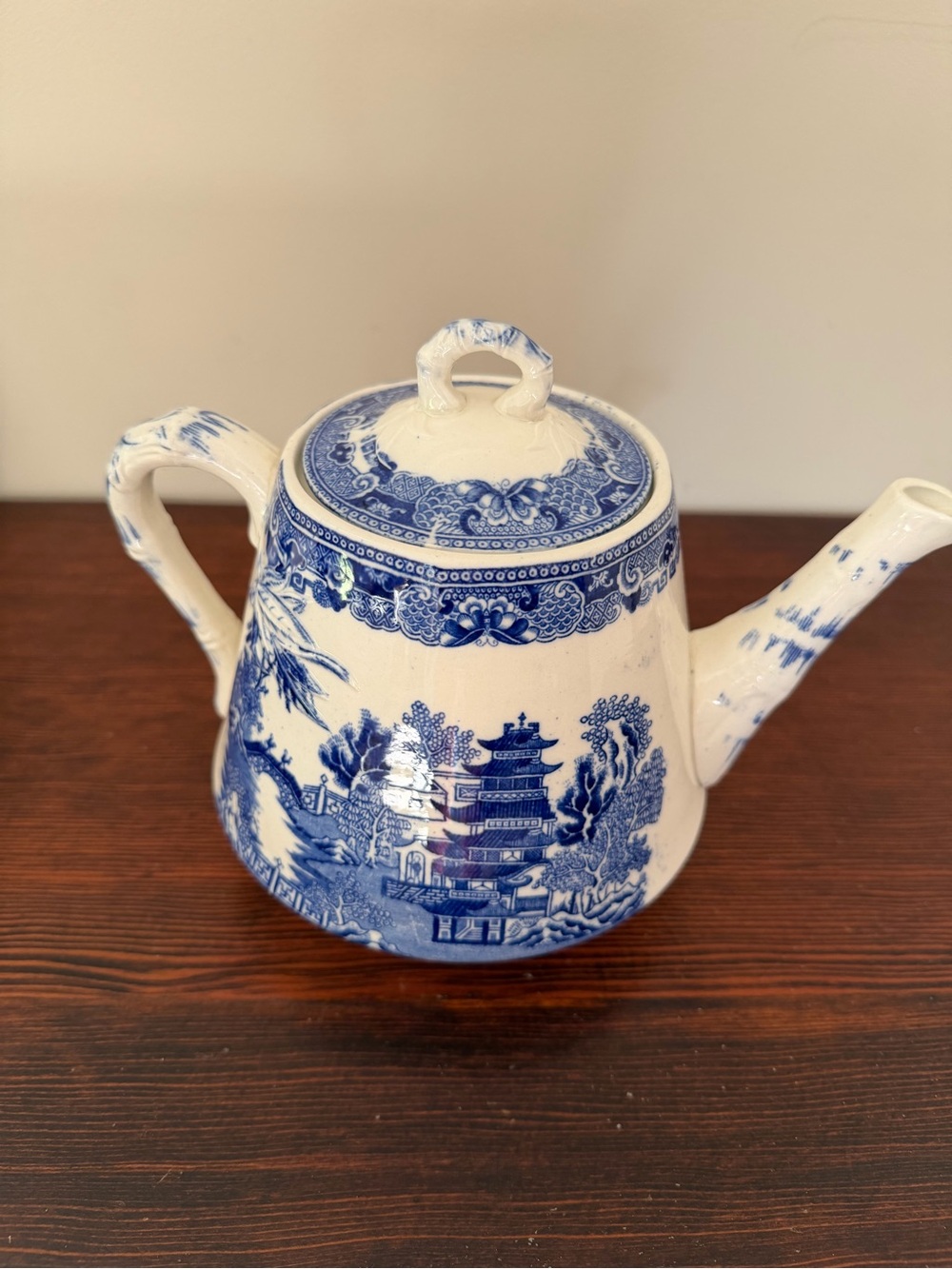 Blue and White Transferware Teapot
